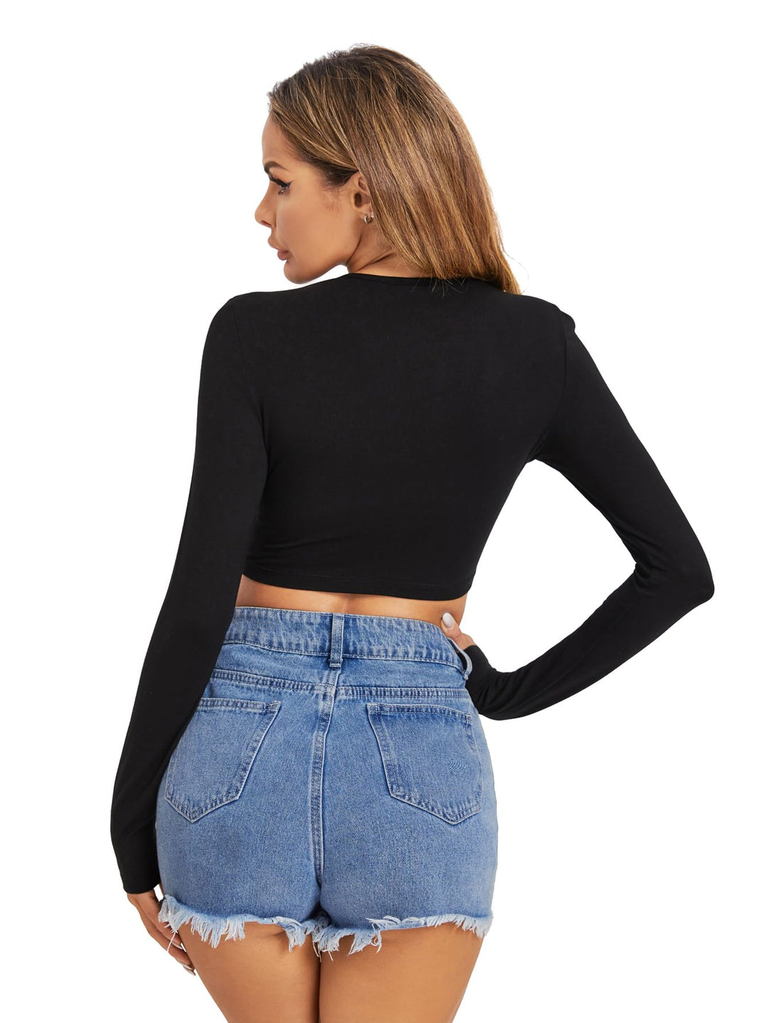Verdusa Women&#39;s Basic Long Sleeve Crew Neck Fit