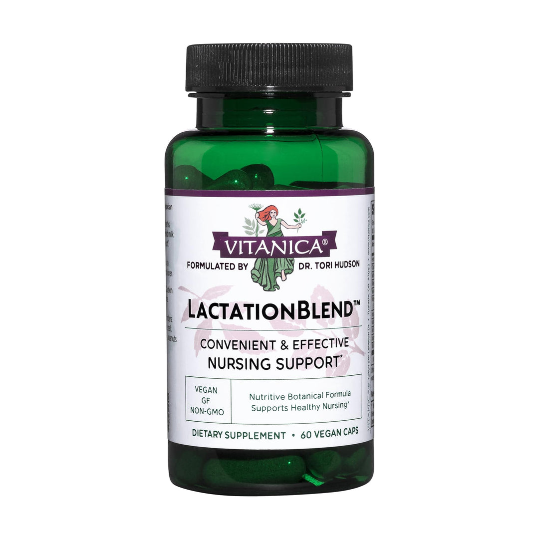 Vitanica LactationBlend, Lactation Supplement for Increased Breast Milk Supply and Flow Organic Breastfeeding Support, with Fennel, Milk Thistle, Fenugreek and More, Non-GMO, Vegan, 60 Capsules