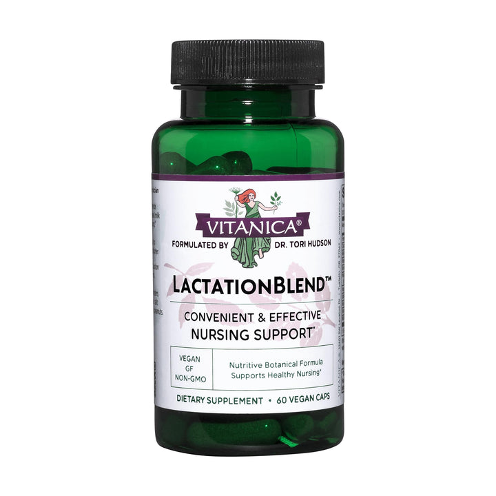 Vitanica LactationBlend, Lactation Supplement for Increased Breast Milk Supply and Flow Organic Breastfeeding Support, with Fennel, Milk Thistle, Fenugreek and More, Non-GMO, Vegan, 60 Capsules