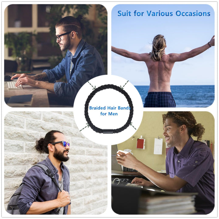 Black Hair Ties ,Braided Hair Elastics ,12pcs,Ponytail Holders For Men ,Women,Girls,Guys,No Damage