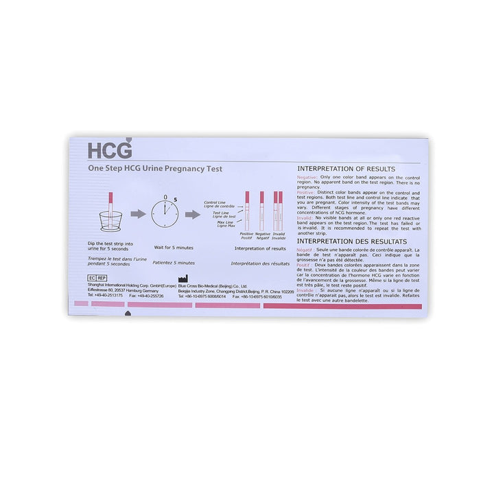 BlueCROSS 10 miu Early Pregnancy test strips (HCG test strips) (20)