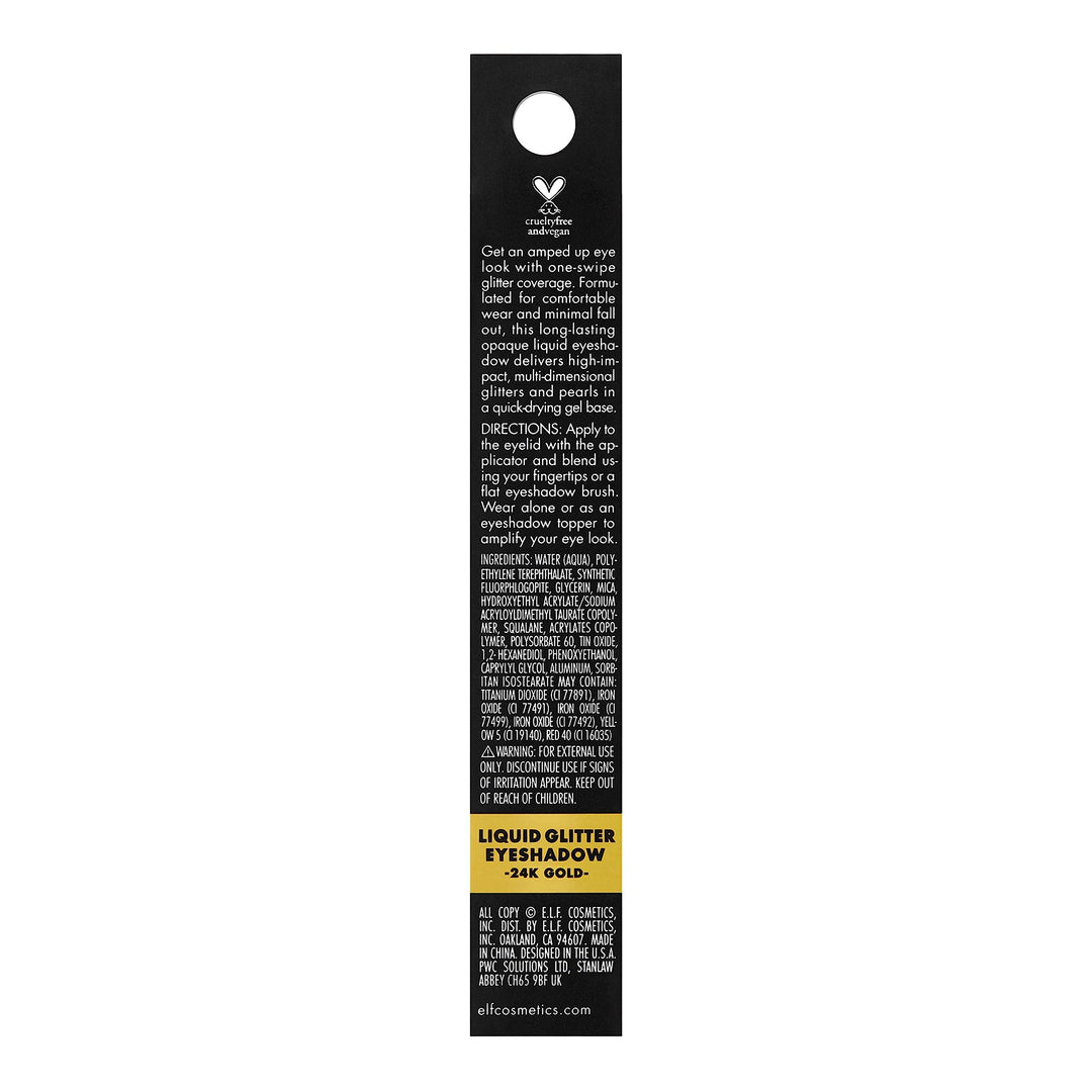 Cosmetics Liquid Glitter Gel Eyeshadow, 24k Gold, 0.10 Fl. Ounce, 24K Gold, 0.10 Fl Ounce