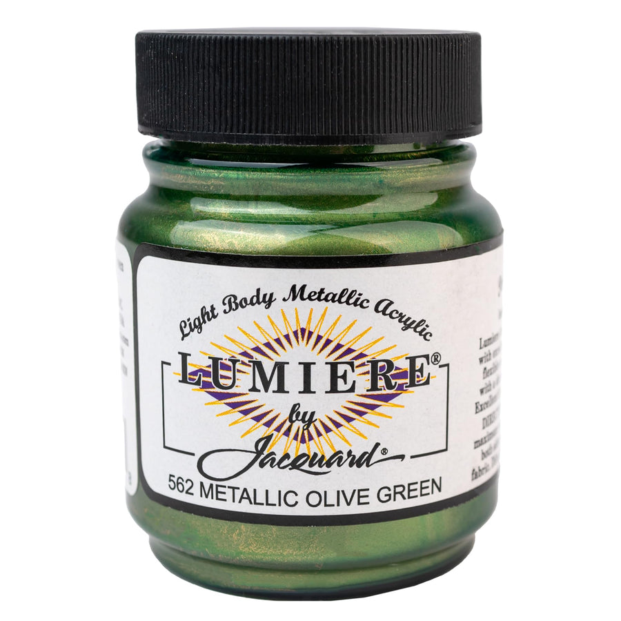 Jacquard Lumiere 2.25oz Fabric Paint Metallic Olive Gre