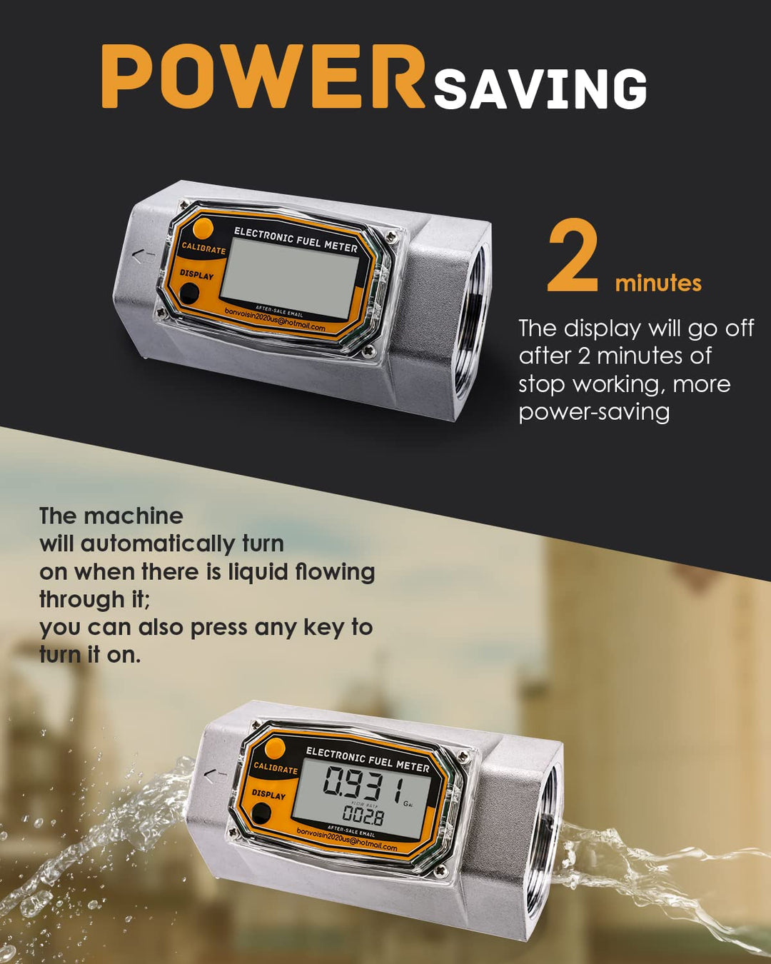 Turbine Flow Meter 1 FNPT Inlet/Outlet Fuel Flowmeter ±1% Accuracy LCD Display Flow Meter for Diesel Kerosene Gasoline 3-26 GPM /10-100 LPM (Batteries are not Included)