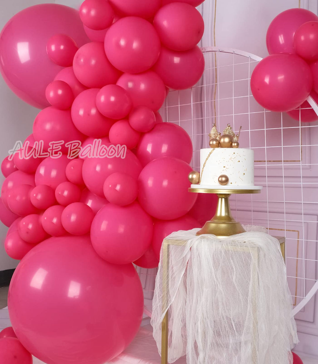 Fuchsia Balloons 100 Pack 12 inch Helium Chrome Latex Party Decoration Balloons