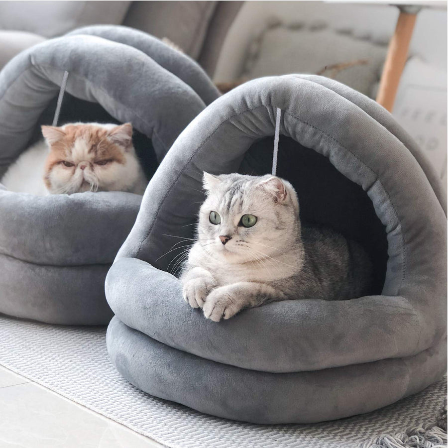 Cat Bed, Machine Washable for Indoor Cats or Small Dogs, Puppy, Kitty, Kitten, Rabbit, Anti-Slip & Water-Resistant Bottom