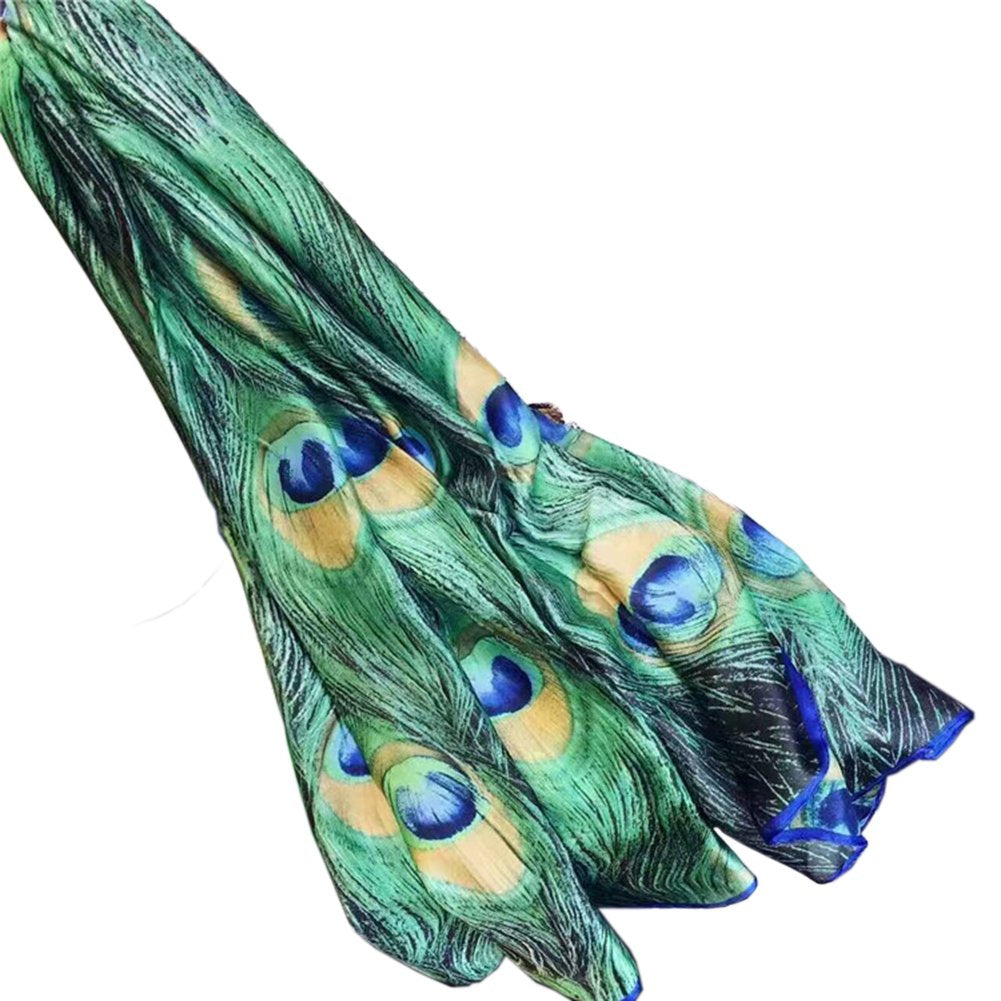 X&amp;F Women&#39;s Fashion Peacock Feather Prints Long Scarf Summer Wrap Shawls