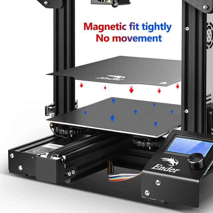 3D Printer Flexible Removable Magnetic Bed Magnetic Hot Bed Sticker Original Removeable Build Surface Platform for Ender 3/Ender 3 Pro/Ender 3V2/Ender 3X/Ender 5 Pro, 235X235MM