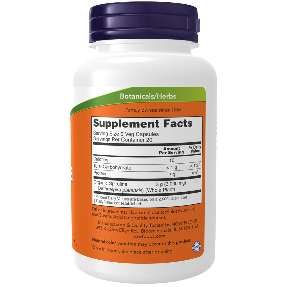 NOW Foods Supplements, Natural Spirulina 500 mg with Be