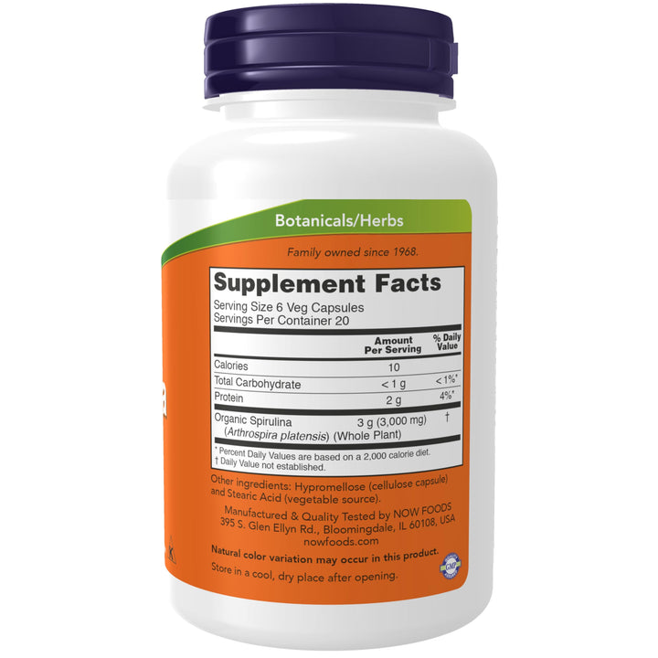 NOW Foods Supplements, Natural Spirulina 500 mg with Be