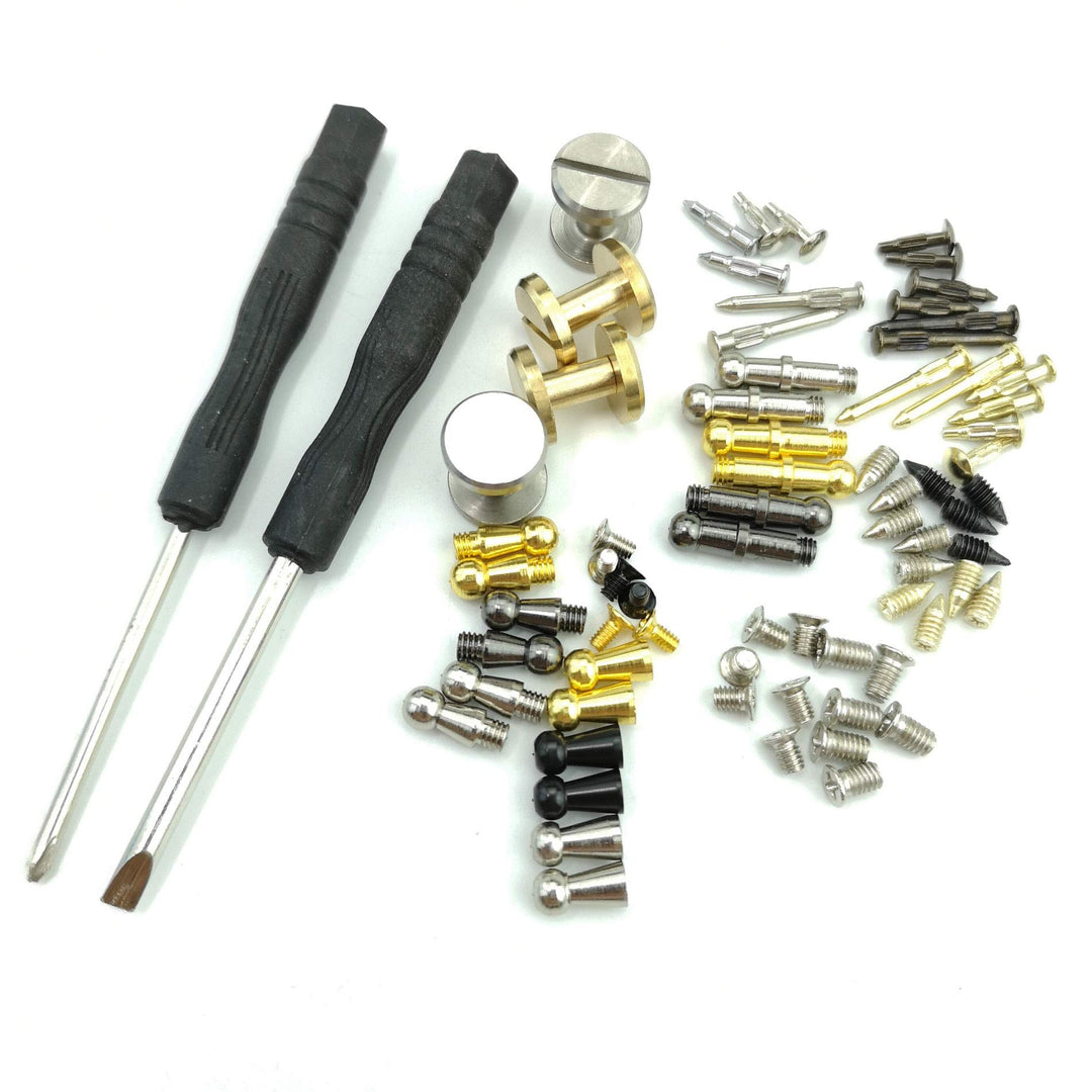 Belt Buckle Repair Screws &amp; Hooks Assorted 66pcs Kit (Multicolor, Brass, Stainless Steel)