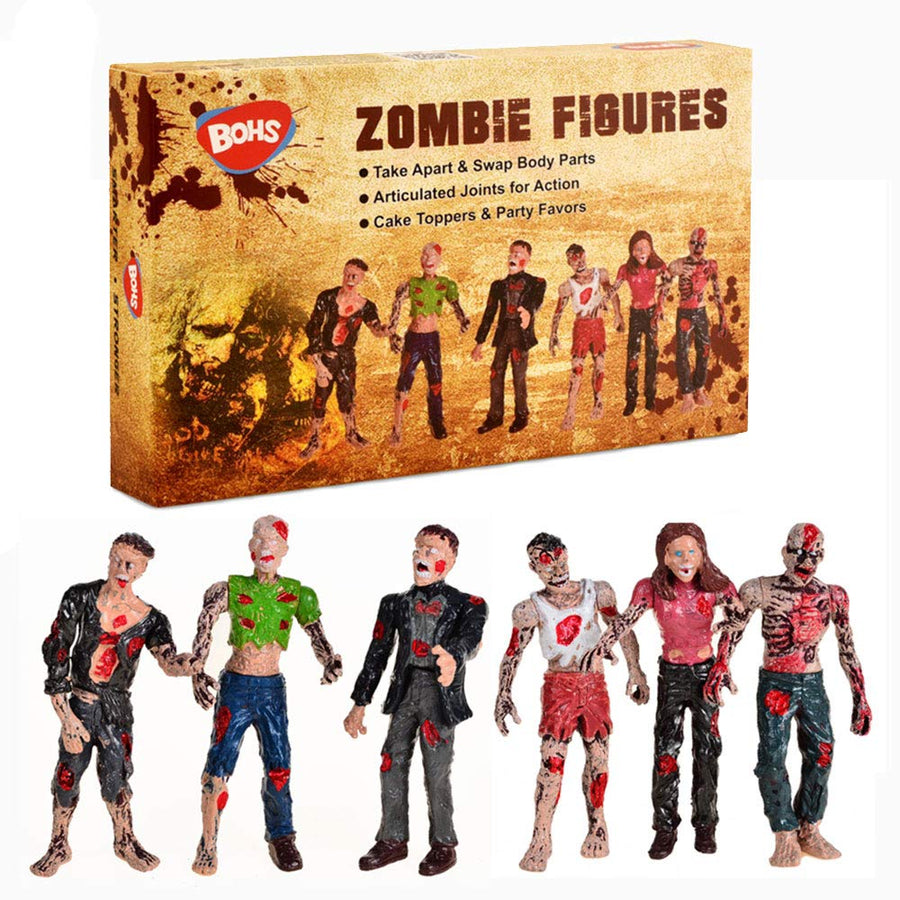 Zombie Action Figures Gift Package - Scary Toys for Boys and Girls - 4 Inches - Pack of 6