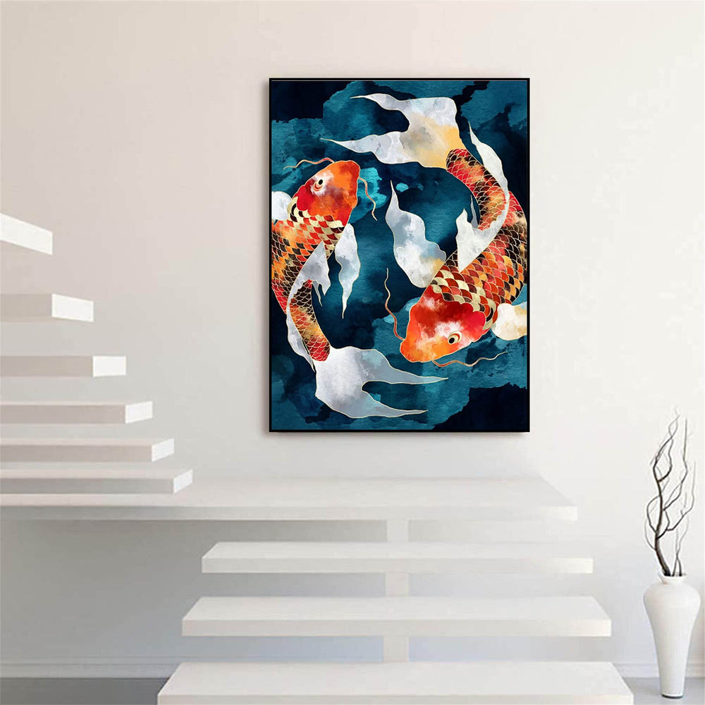 5D Diamond Painting Halloween Kit,Diamond Art Kits for Adults,Diamond Dots,Paint with Diamonds Round for Gift,Wall Decor(12x16) (Koi)