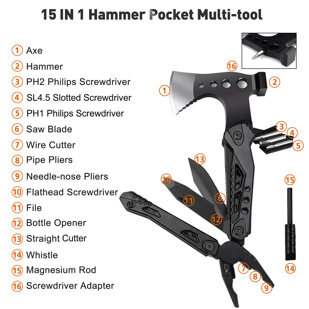 Gifts for Man and Dad, WayinTop Multi-tool Hammer Survi