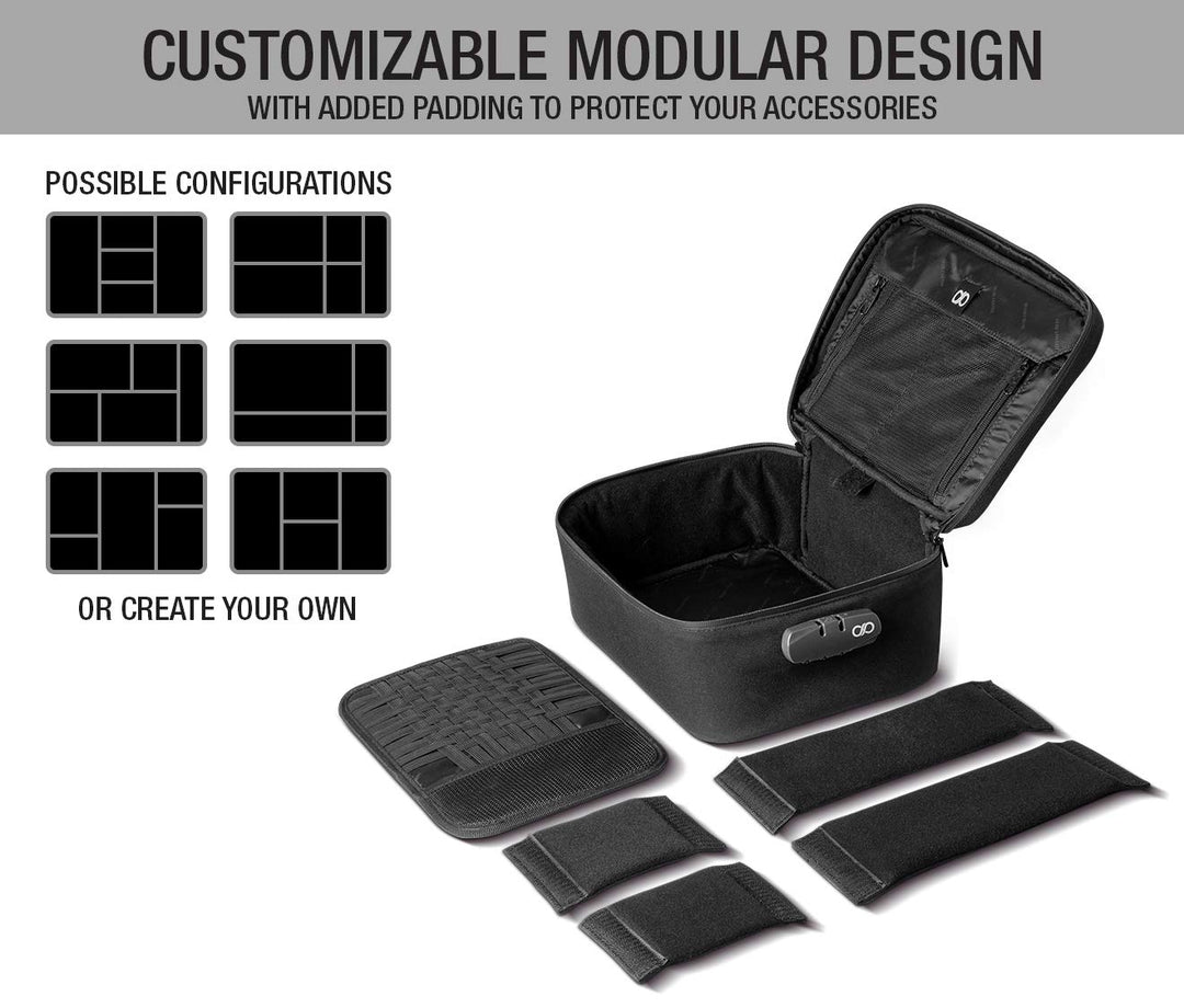 HELMET HEAD Smell Proof Bag and Stash Box, XL Smell Proof Box with Combo Lock for Your Mylar Bags and Smell Proof Containers. Includes Smell Proof Bags and Metal Tray (Black)