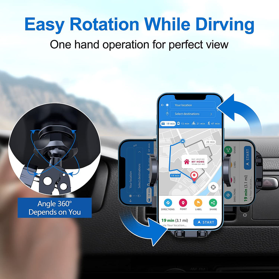 Universal Air Vent Car Mount, [ Big Phones &amp; Thick Case Friendly ] Cell Phone Holder for Car Hands Free Clamp Cradle Vehicle fit for All Apple (B1)