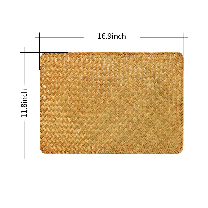 6pcs Seagrass Place Mats 17 x 12 Wicker Rattan Woven Placemats for Dining Table and Kitchen Table Placemats Indoor Home Boho Decor (Set of 6)