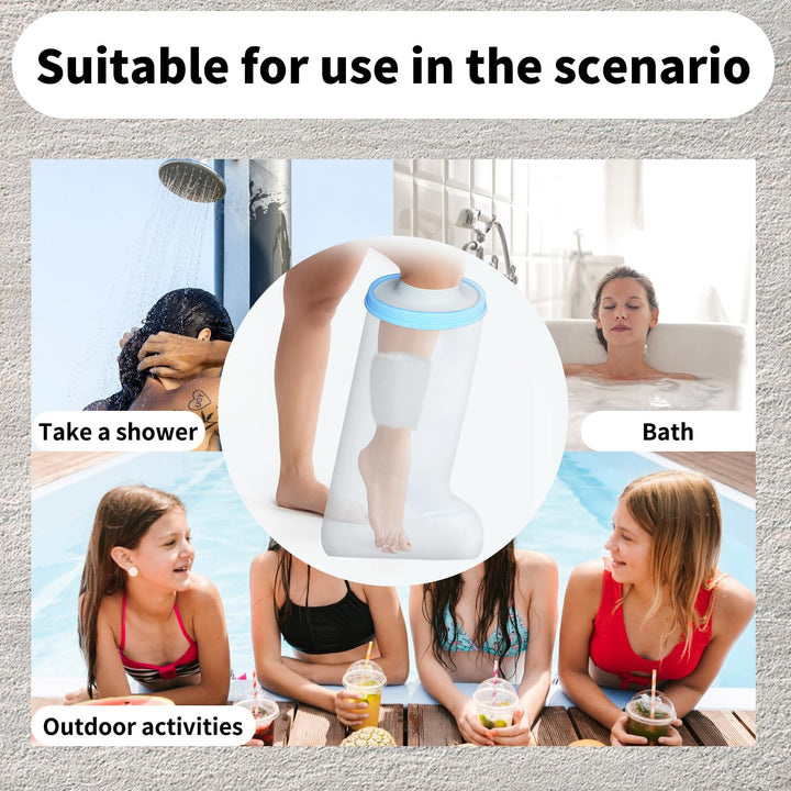 Adult Lower Leg Cast Cover for Shower, Waterproof Showe
