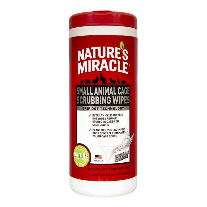 Nature&#39;s Miracle Small Animal Cage Scrubbing Wipes, Extra Thick, 30 Count (Pack of 1)