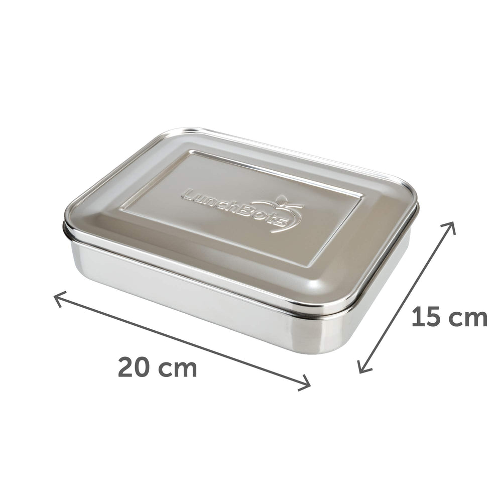 LunchBots Large Trio Stainless Steel Lunch Container -T
