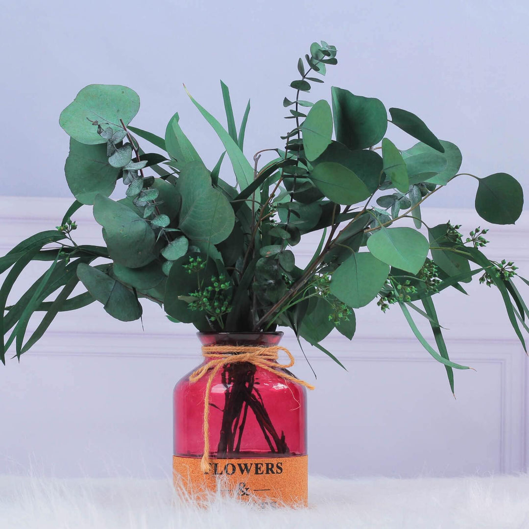 12Pcs Mixed Real Dried Eucalyptus Leaves Stems - Preserved Eucalyptus Branches, Silver Dollar Eucalyptus, Seeded Eucalyptus Bouquets for Vase Floral Arrangements Wedding Greenery Decor