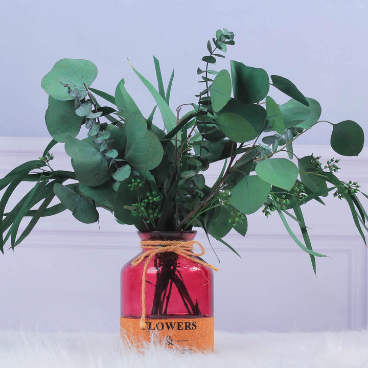 12Pcs Mixed Real Dried Eucalyptus Leaves Stems - Preserved Eucalyptus Branches, Silver Dollar Eucalyptus, Seeded Eucalyptus Bouquets for Vase Floral Arrangements Wedding Greenery Decor