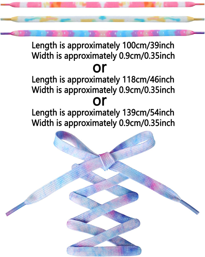 9 Pairs Tie Dye Shoelaces Gradient Colors Shoe Laces in for Tie Dye Sports Shoes Boots Sneakers Skates(46inch)