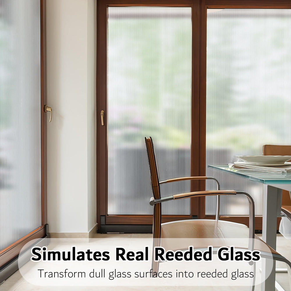 VELIMAX Reeded Glass Window Film, Window Privacy Film, 