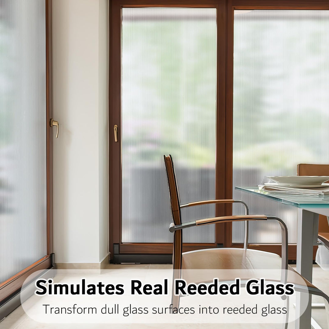 VELIMAX Reeded Glass Window Film, Window Privacy Film, 