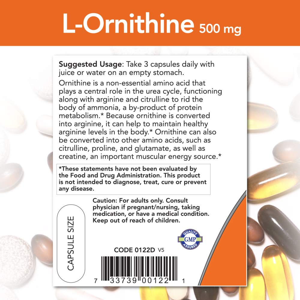 NOW Foods Supplements, L-Ornithine (L-Ornithine Hydroch