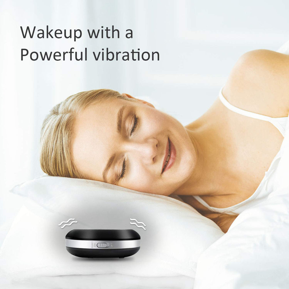 Vibrating Alarm Clock LED Display Super Strong Vibration for Heavy Sleepers Deaf Hearing Impaired, 1.3 Height Works Under Pillow, 2 Individual Alarm Settings