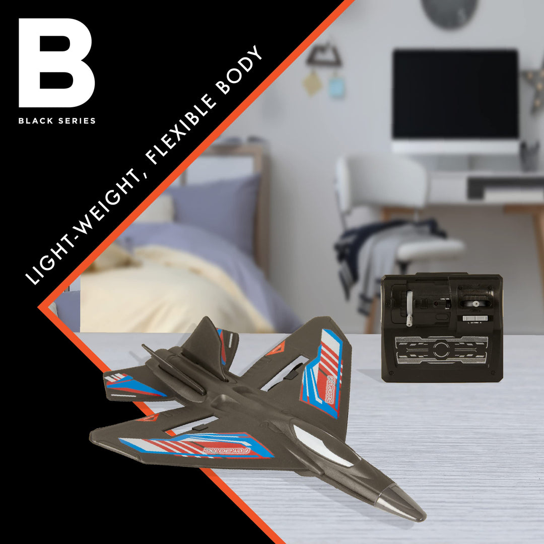 RC Fighter Jet Remote Controlled Airplane, 2.4 GHz Control with Built-in Charger, Lightweight Flexible Impact Resistant Body, Includes Replacement Propellers and Tool, Ages 8 and Up