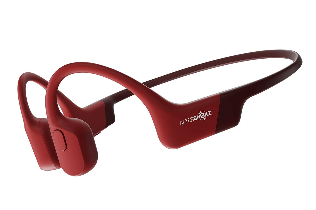 AFTERSHOKZ Aeropex Open-Ear Wireless Bone Conduction Headphones, IP67 Rated, Solar Red