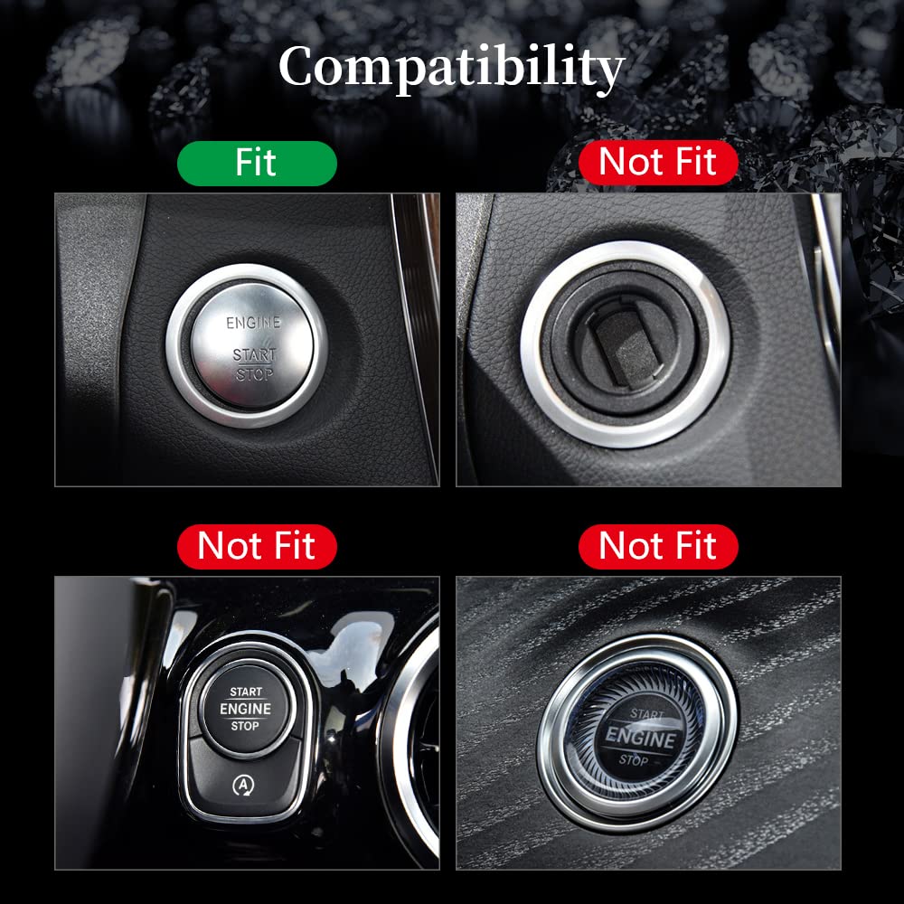 for Mercedes-Benz Interior Accessories Bling Engine Start Stop Button Cover Ignition Button Cap Metal Decal Sticker for C E S M CLA CLS GLA GLC GLE GLK GLS Class