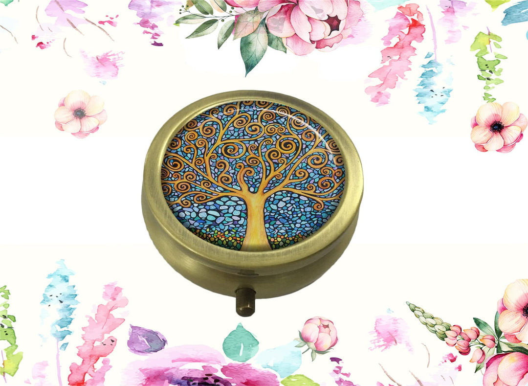FQJNS The Tree of Life Art Custom Fashion Round Pill Bo