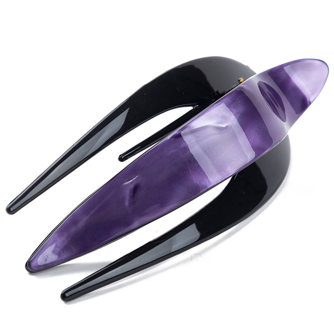 B: Handmade Celluloid French Design Tortoise Shell Barrettes Side-Slide Opening Duck Luxury Fashion Accessories Hair Clip Claw For Women (B)