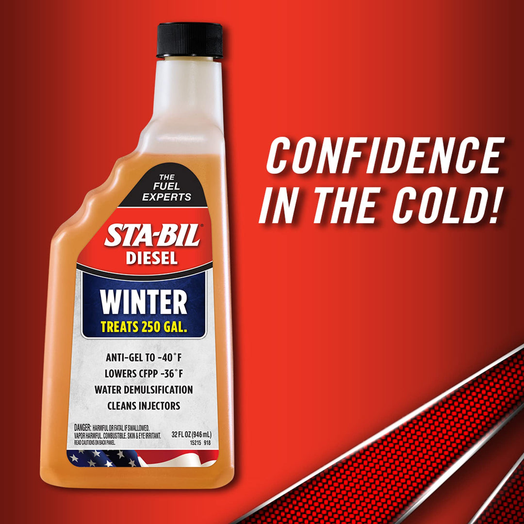 Diesel Winter Ant-Gel - Prevents Fuel Gelling Down to -40 Degrees Fahrenheit - Cleans Injectors - Treats 250 Gallons of Diesel Fuel, 32 fl. oz. (15215)