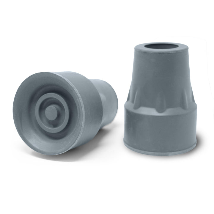 Steel-Reinforced 7/8 Crutch Tips - 1 Pair (Gray)