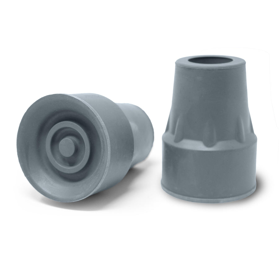 Steel-Reinforced 7/8 Crutch Tips - 1 Pair (Gray)