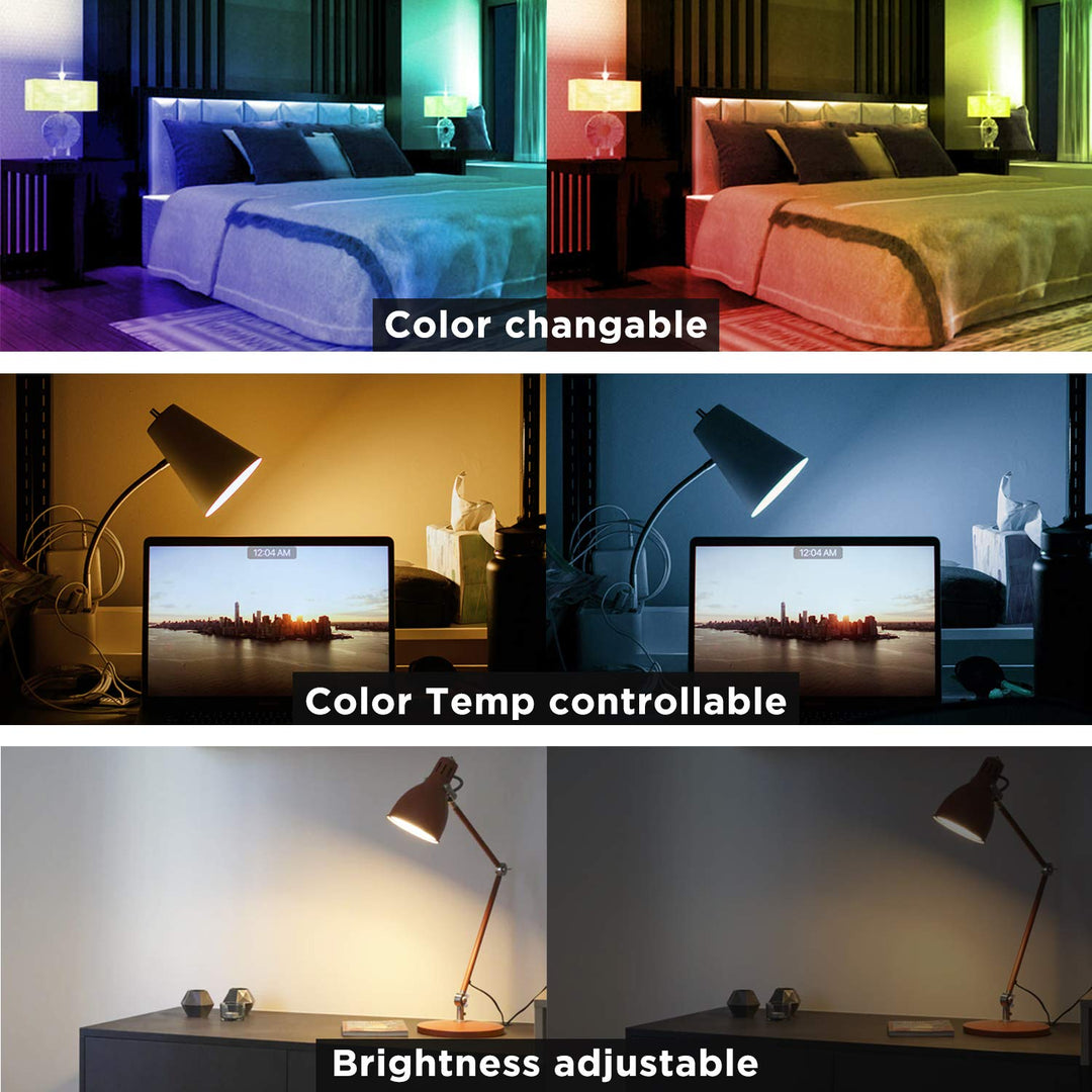 RGBCCT 2.4G RF Remote Control Wall Switch, Color/Color Temperature/Brightness Adjustable, Group Management, Night Light, 9 Modes Changing