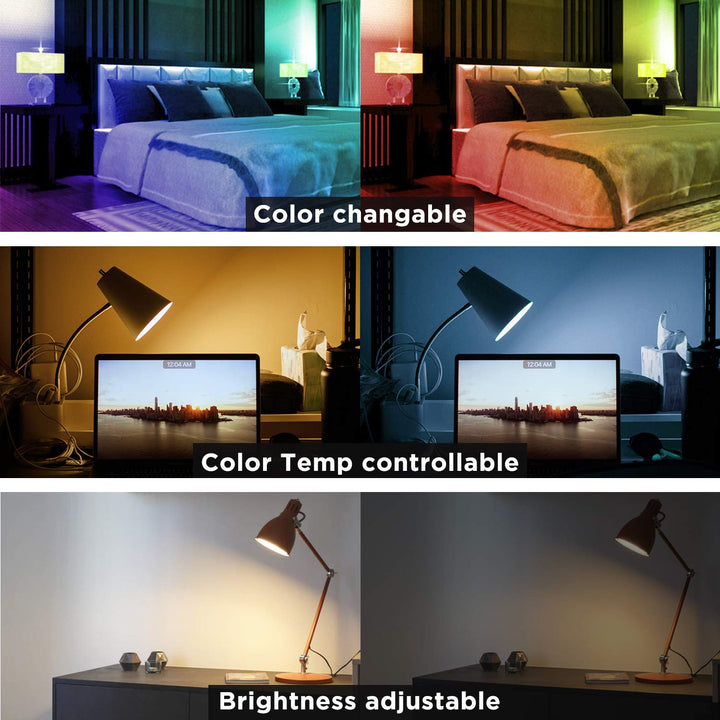 RGBCCT 2.4G RF Remote Control Wall Switch, Color/Color Temperature/Brightness Adjustable, Group Management, Night Light, 9 Modes Changing