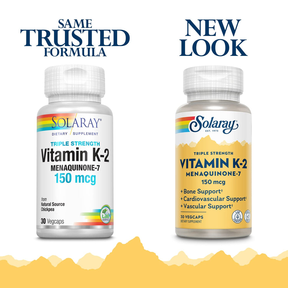 Triple Strength Vitamin K-2 as MK-7, 150 mcg | Heart & Bone Health, Vascular Function Support | 30ct