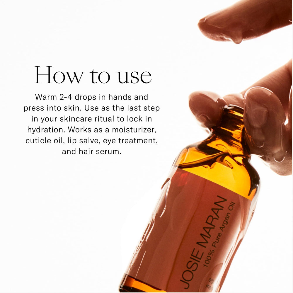 Pure Argan Oil - Hydrating Argan Oil for Hair, Skin & Nails - Everyday Oil Made With Vitamin E + Essential Fatty Acids for Dry Skin - Improves Elasticity & Smoothes Fine Lines (1.7 oz)