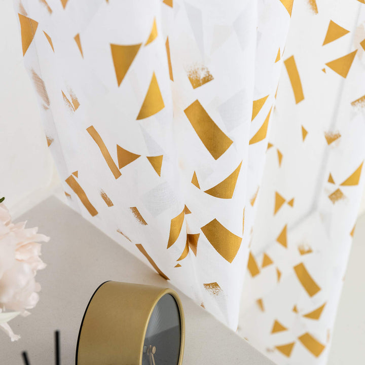 Kotile Sheer Curtains 84 Inches Long - Gold Foil Confet