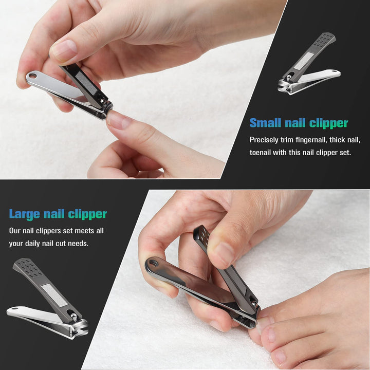 Nail Clippers Set, Nail Clipper Stainless Steel Fingernail &amp; Toenail with Nail File for Thick Nails Nail Cutters for Men Women with Gift Box