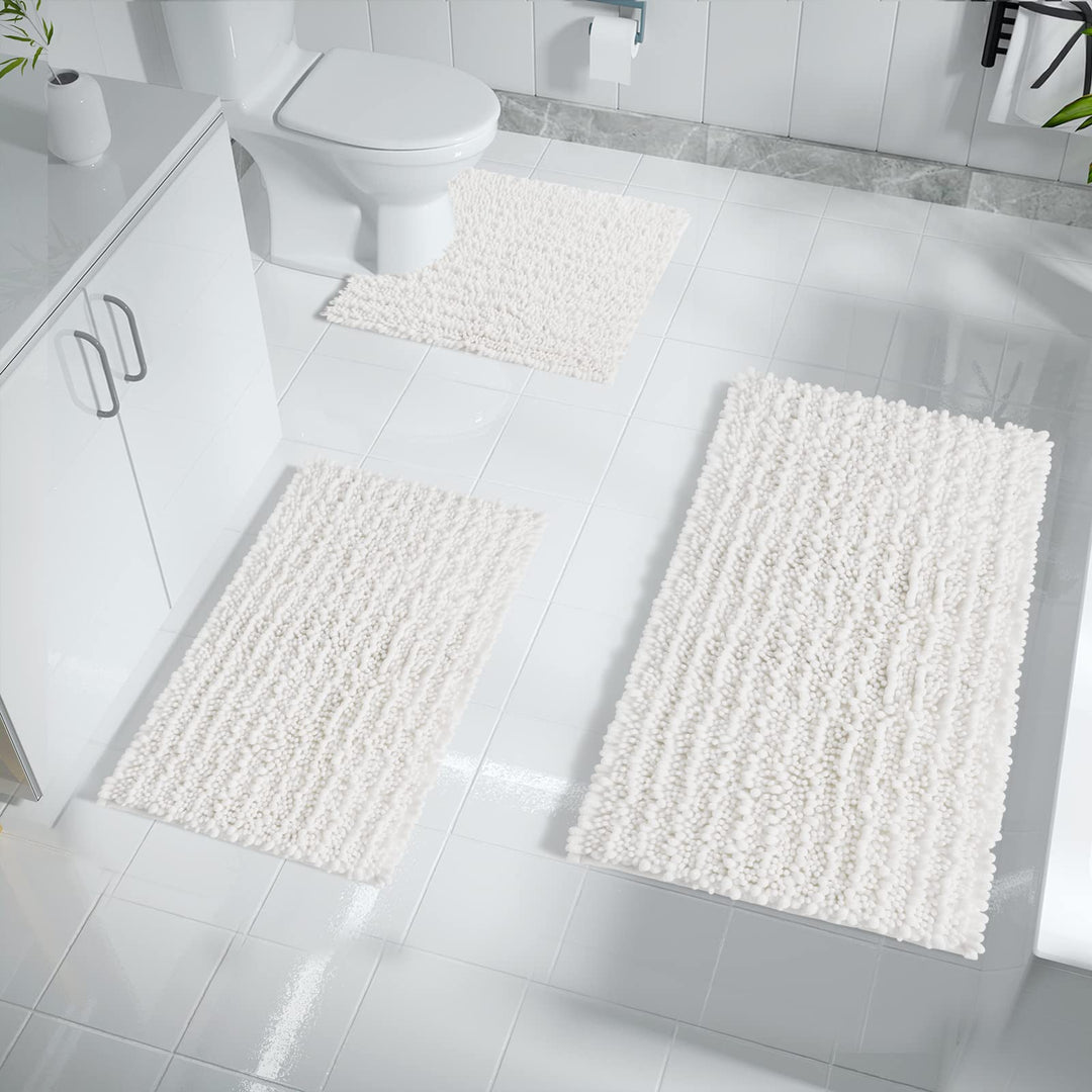 Yimobra Bathroom Rugs Sets 3 Piece, Fluffy Plush Chenil