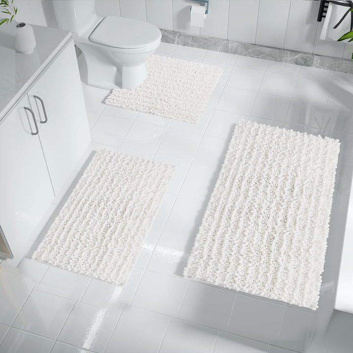Yimobra Bathroom Rugs Sets 3 Piece, Fluffy Plush Chenil