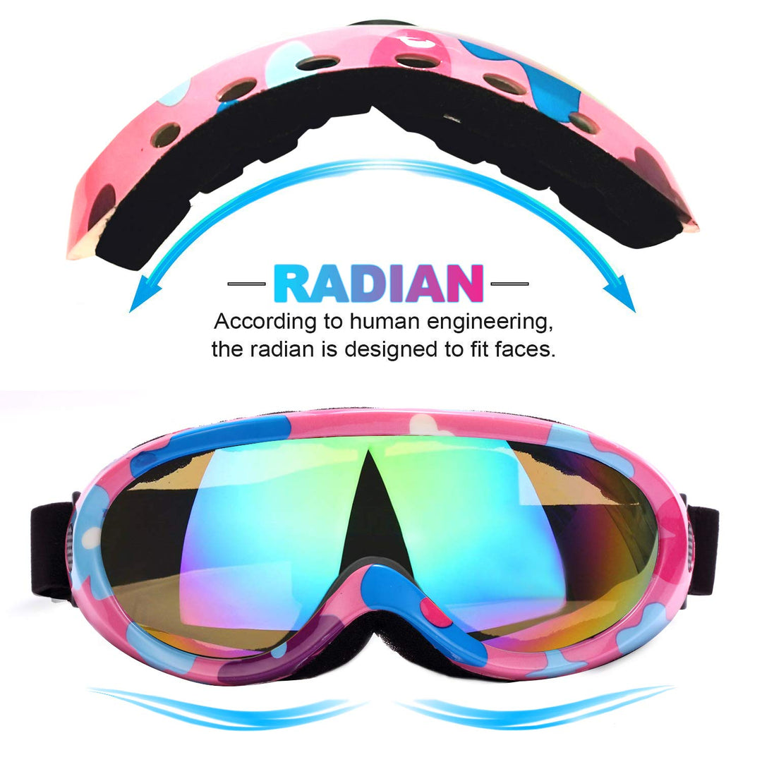 Ski Goggles, Pack of 2, Snowboard Goggles for Kids, Boys &amp; Girls, Youth, Men
