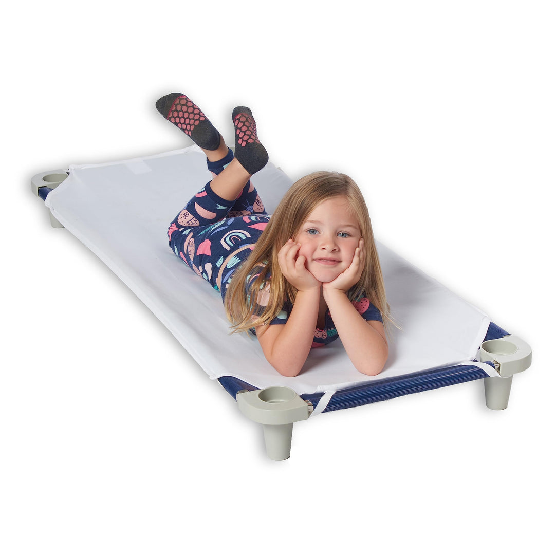 White Microfiber Cot Sheets for Preschool or Daycare, Elastic Loops for Extra Security, Super Soft and Durable (Standard Cot Sheet 23 x 52, 6-Pack)