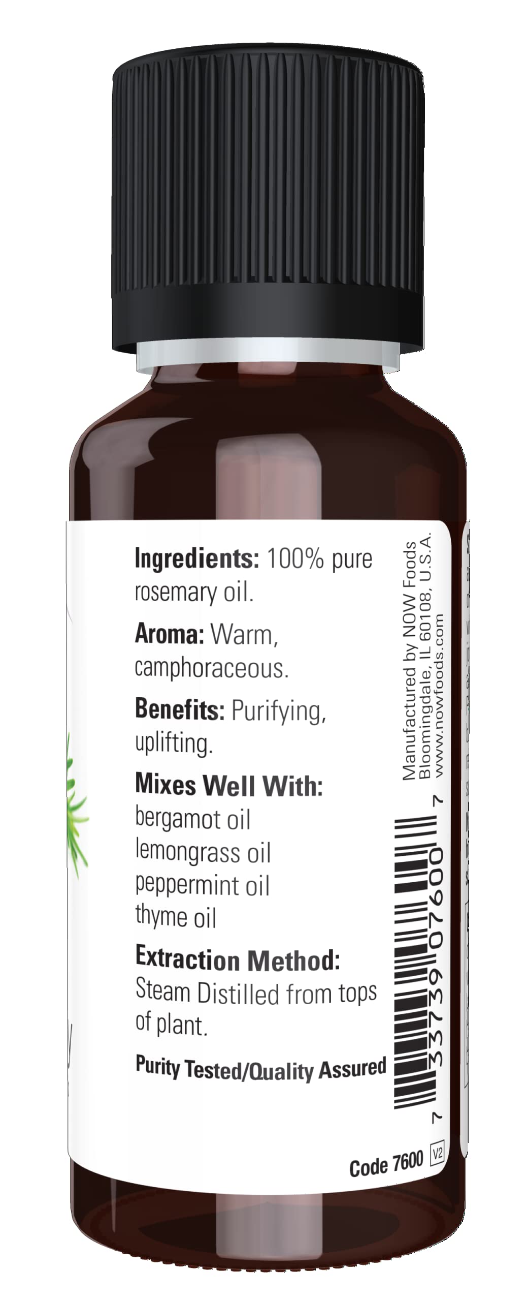 NOW Essential Oils, Rosemary Oil, Purifying Aromatherap